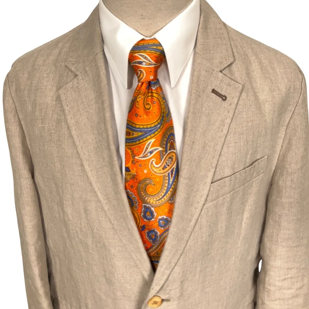 Tommy Bahama Blazer Mens M/44R Beige‎ Linen Tropical Lightweight Neutral Jacket